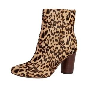 NEW Sam Edelman Corra Leapard Cheetah animal Print Calf Hair Leather Ankle Boots